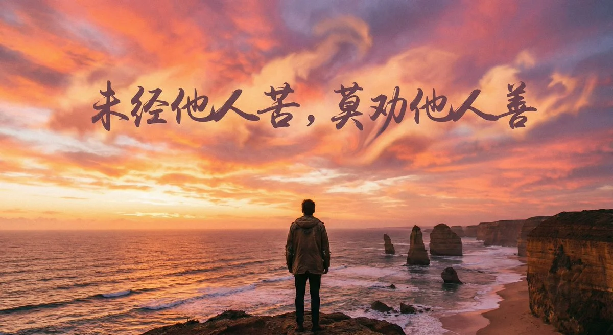 Z-Image Prompt - Sunset landscape cliff cloud text creative