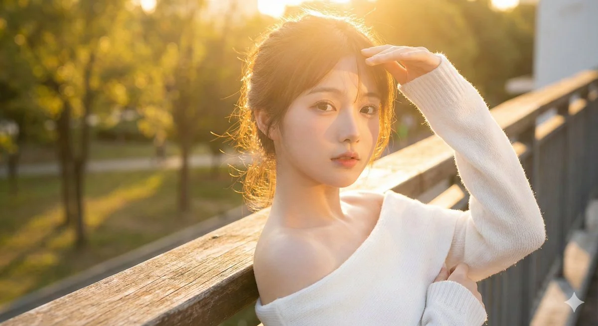 Z-Image Prompt - Golden hour backlit beauty portrait romantic
